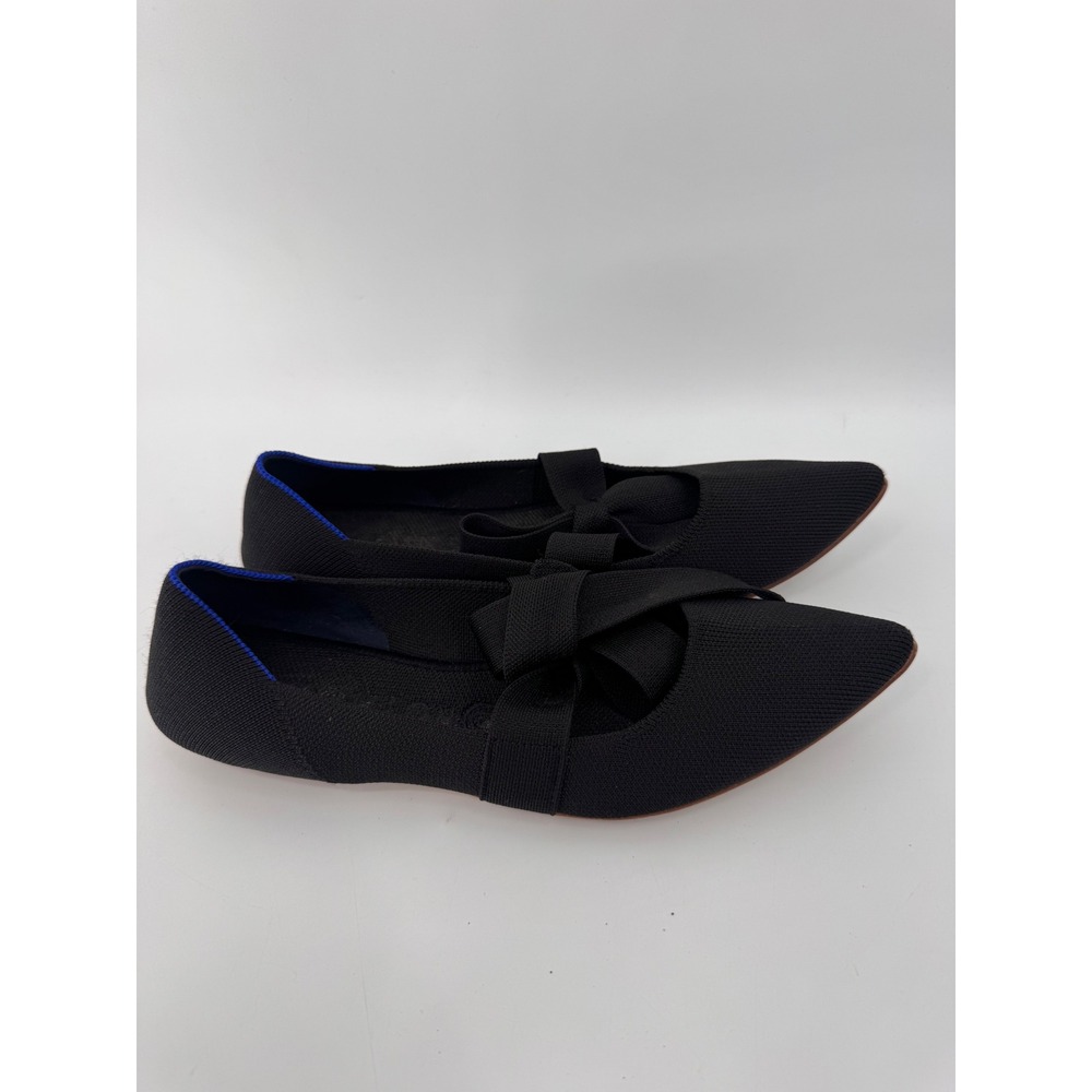 Rothy's The Point Bow Flat Women 10 Black Pointed Toe Knit Shoes